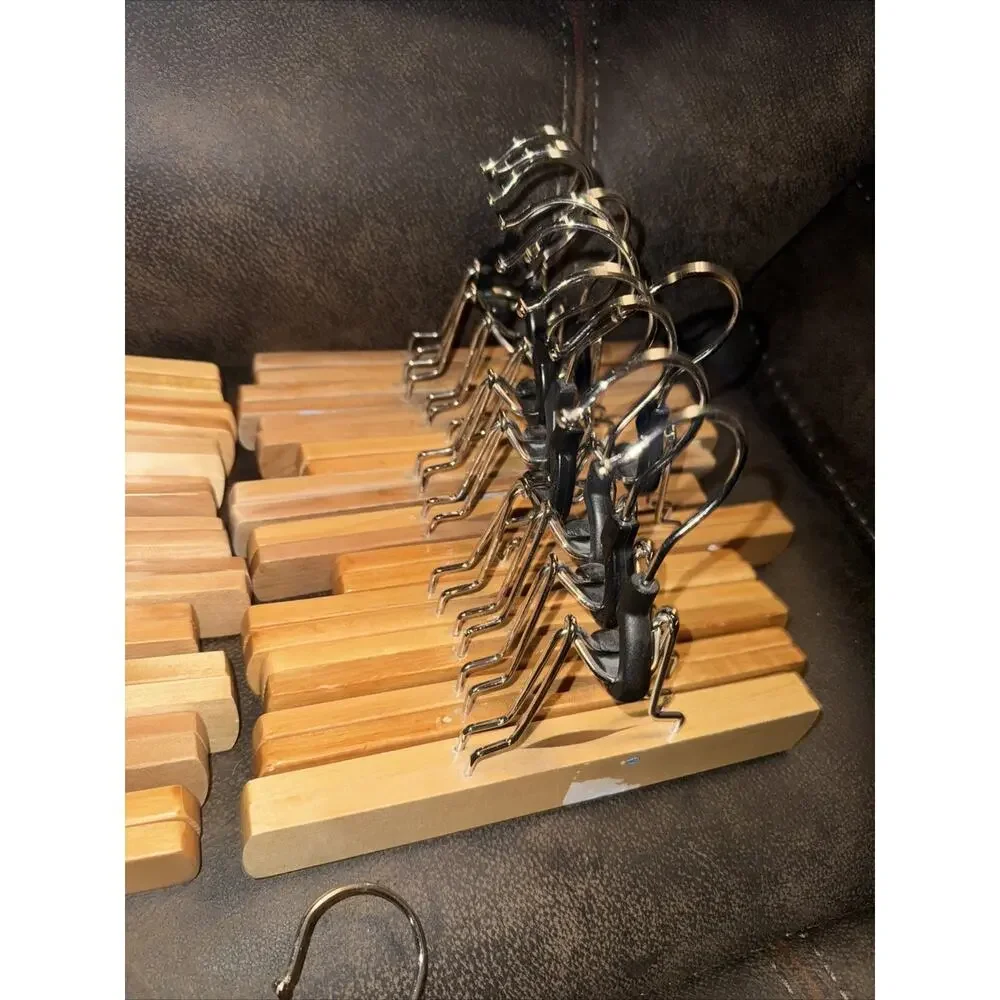 Lot 22 Vintage WOODEN Pants/ Skirt CLAMP HANGERS Excellent
